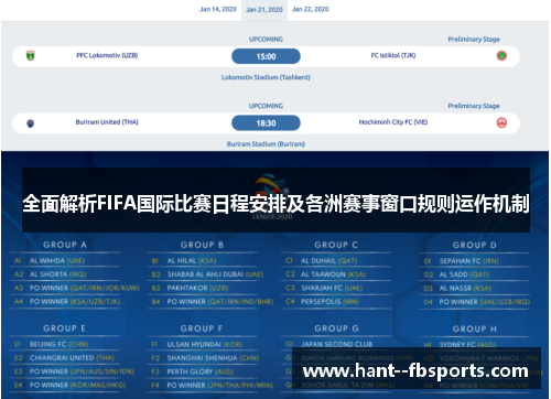 全面解析FIFA国际比赛日程安排及各洲赛事窗口规则运作机制